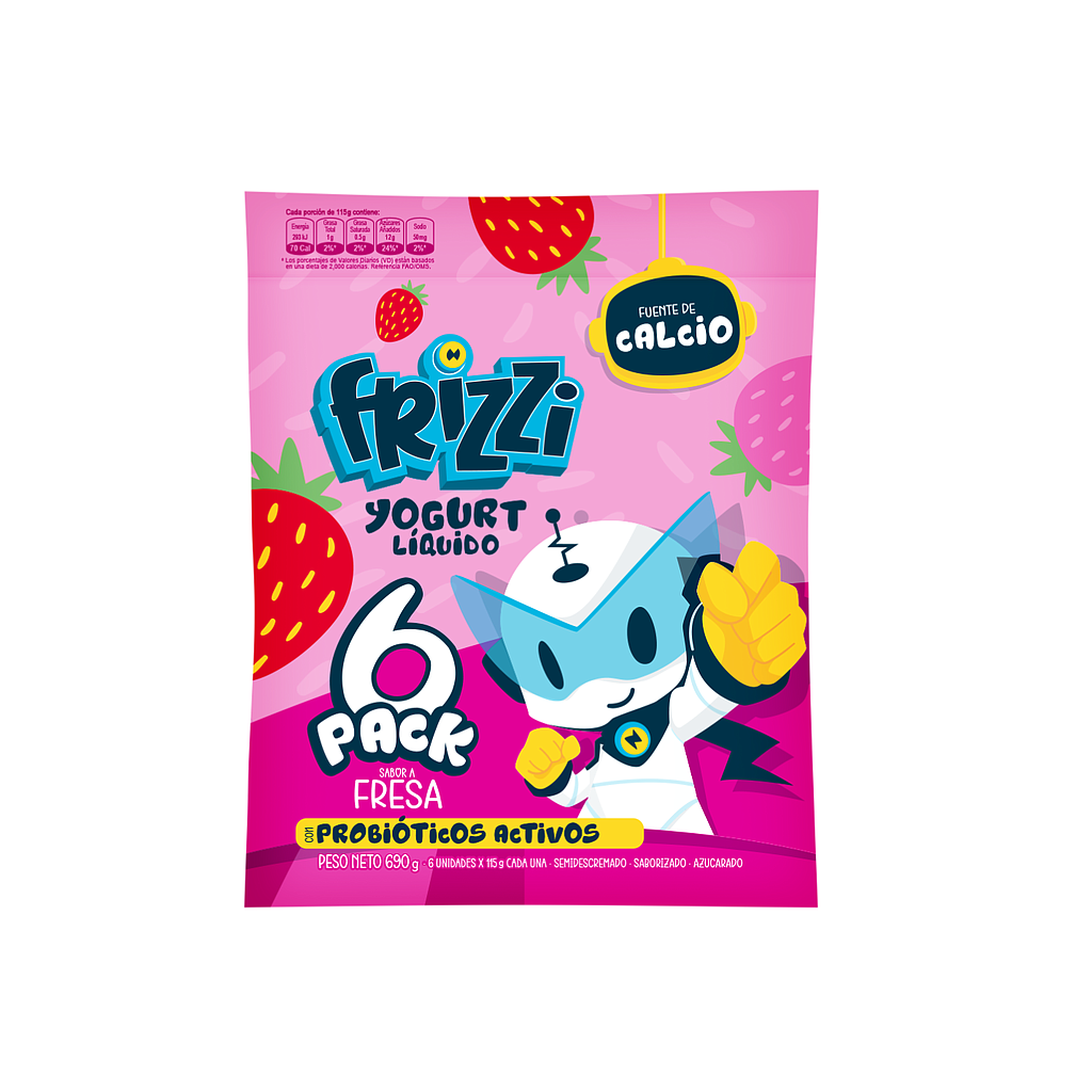 6 Pack Frizzi Fresa